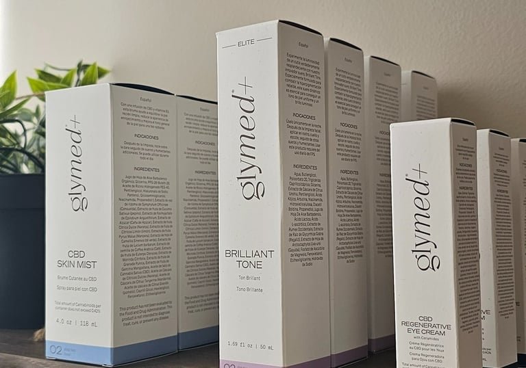 GlyMed+ skincare products at Little Red Esthetics
